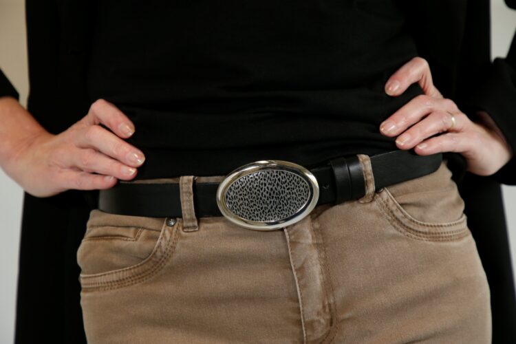 zwarte leren riem dames